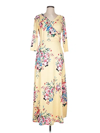Pre-owned Assorted Brands Casual Dress In Yellow