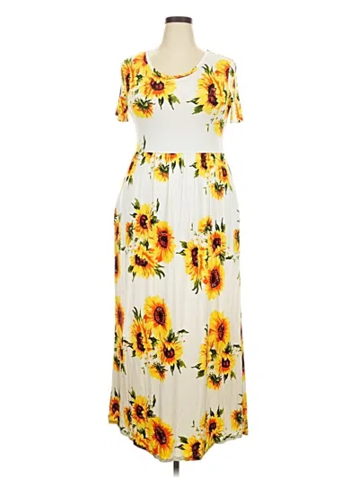 Pre-owned Assorted Brands Casual Dress In Yellow