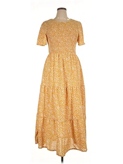 Pre-owned Assorted Brands Casual Dress In Yellow