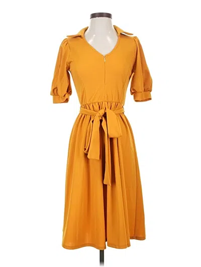 Pre-owned Assorted Brands Casual Dress In Yellow