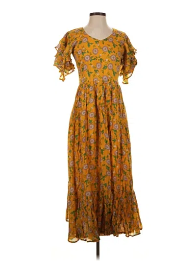 Pre-owned Assorted Brands Casual Dress In Yellow
