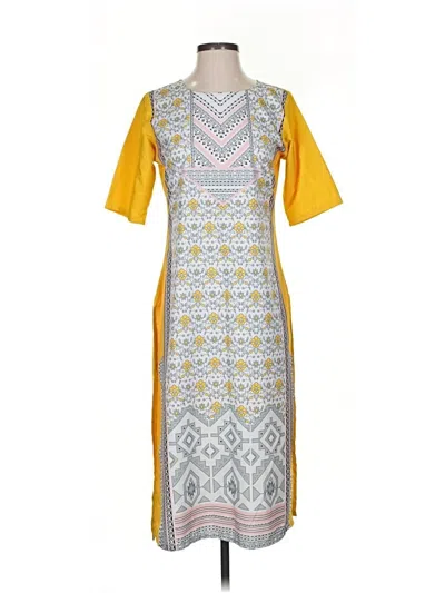 Pre-owned Assorted Brands Casual Dress In Yellow
