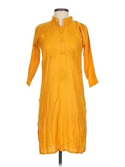 Pre-owned Assorted Brands Casual Dress In Yellow