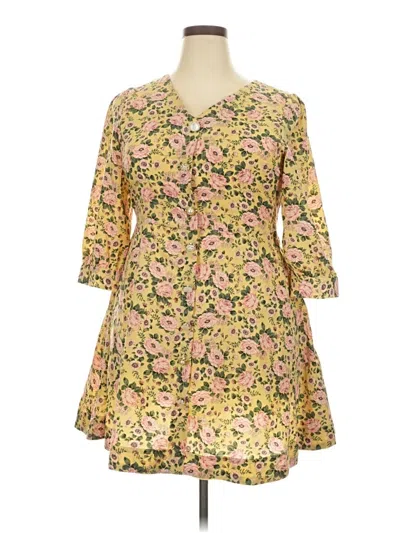 Pre-owned Assorted Brands Casual Dress In Yellow