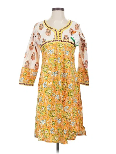 Pre-owned Assorted Brands Casual Dress In Yellow