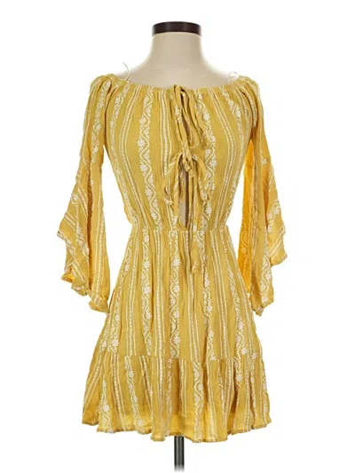 Pre-owned Assorted Brands Casual Dress In Yellow