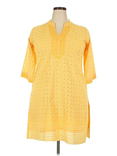 Pre-owned Assorted Brands Casual Dress In Yellow