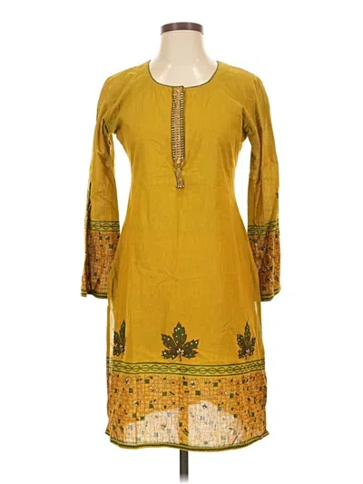 Pre-owned Assorted Brands Casual Dress In Yellow