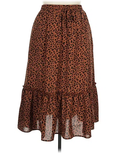 Pre-owned Assorted Brands Casual Skirt In Brown