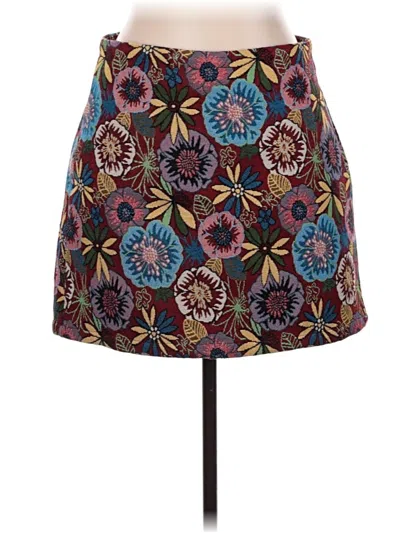Pre-owned Assorted Brands Casual Skirt In Burgundy