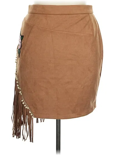 Pre-owned Assorted Brands Casual Skirt In Tan
