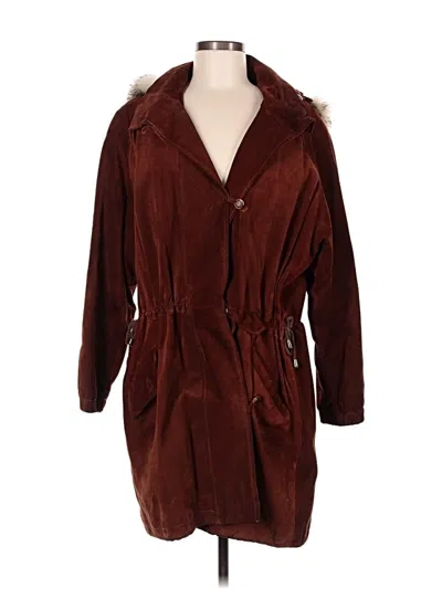 Pre-owned Assorted Brands Coat In Burgundy