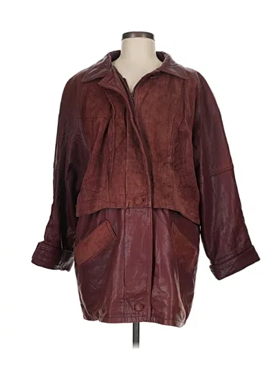 Pre-owned Assorted Brands Coat In Burgundy