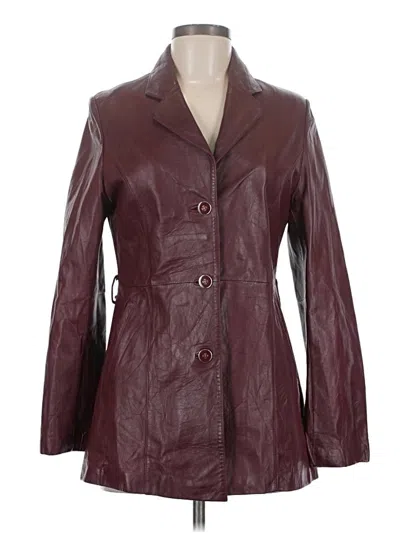 Pre-owned Assorted Brands Coat In Burgundy