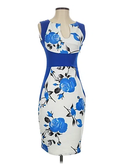 Pre-owned Assorted Brands Cocktail Dress In Blue