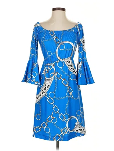 Pre-owned Assorted Brands Cocktail Dress In Blue