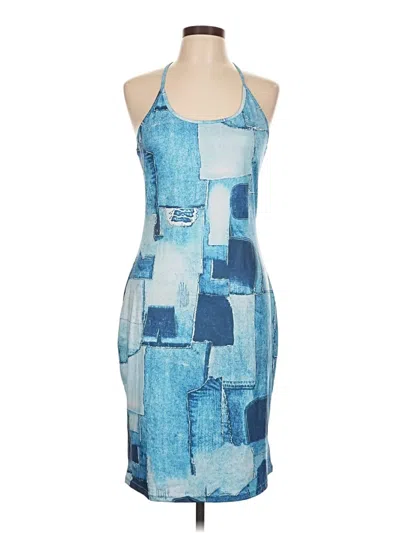 Pre-owned Assorted Brands Cocktail Dress In Blue