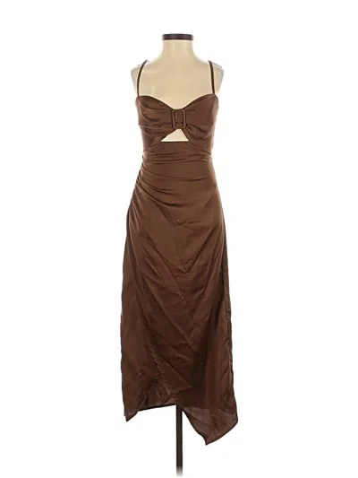 Pre-owned Assorted Brands Cocktail Dress In Brown