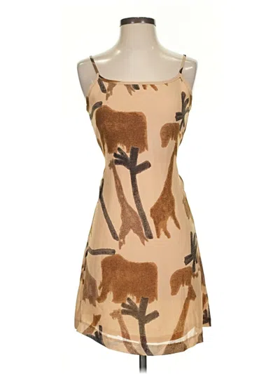 Pre-owned Assorted Brands Cocktail Dress In Brown