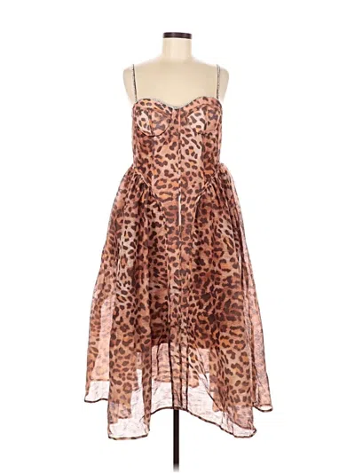 Pre-owned Assorted Brands Cocktail Dress In Brown