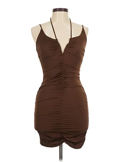 Pre-owned Assorted Brands Cocktail Dress In Brown