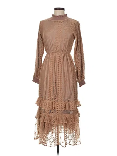 Pre-owned Assorted Brands Cocktail Dress In Brown