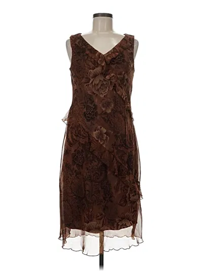 Pre-owned Assorted Brands Cocktail Dress In Brown