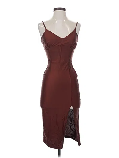 Pre-owned Assorted Brands Cocktail Dress In Brown