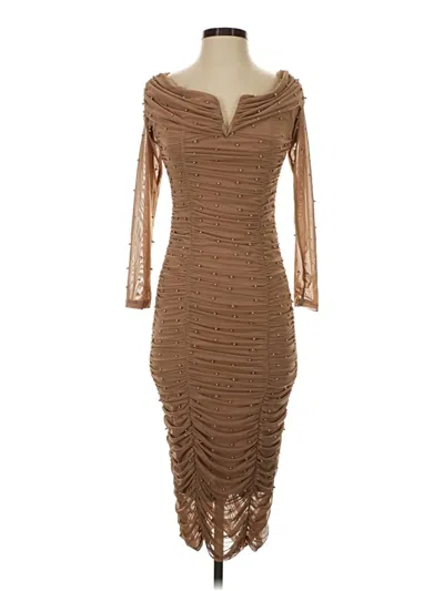 Pre-owned Assorted Brands Cocktail Dress In Brown