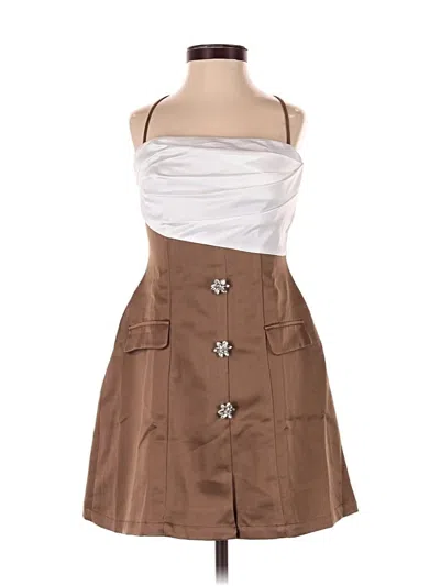 Pre-owned Assorted Brands Cocktail Dress In Brown