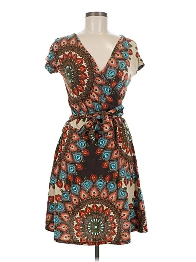 Pre-owned Assorted Brands Cocktail Dress In Brown