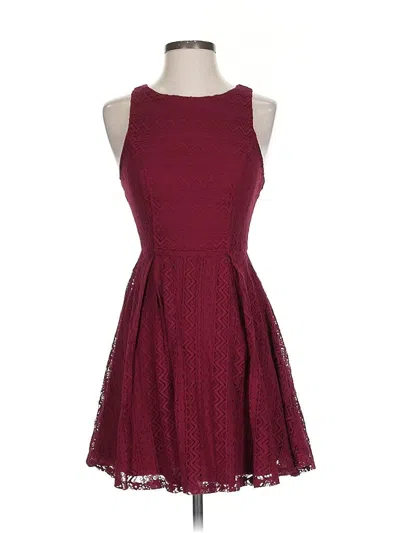 Pre-owned Assorted Brands Cocktail Dress In Burgundy
