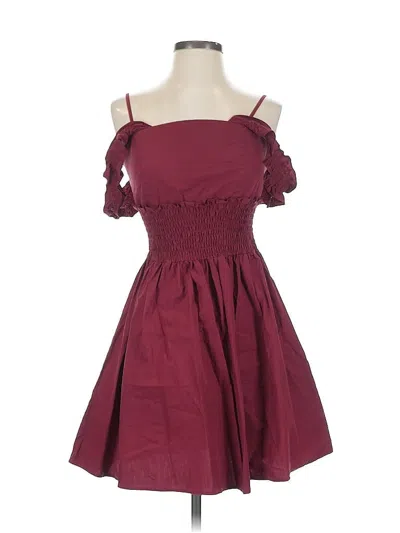 Pre-owned Assorted Brands Cocktail Dress In Burgundy