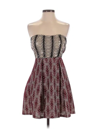 Pre-owned Assorted Brands Cocktail Dress In Burgundy