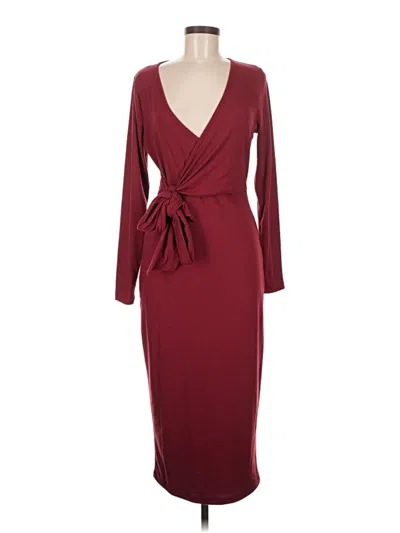 Pre-owned Assorted Brands Cocktail Dress In Burgundy