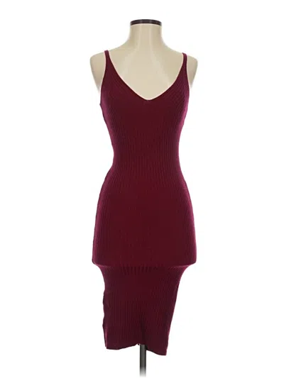 Pre-owned Assorted Brands Cocktail Dress In Burgundy