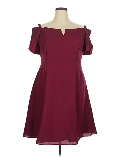 Pre-owned Assorted Brands Cocktail Dress In Burgundy