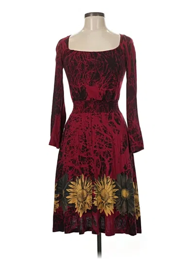 Pre-owned Assorted Brands Cocktail Dress In Burgundy