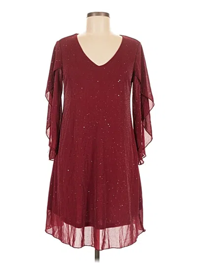 Pre-owned Assorted Brands Cocktail Dress In Burgundy