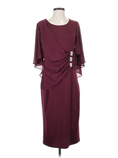 Pre-owned Assorted Brands Cocktail Dress In Burgundy