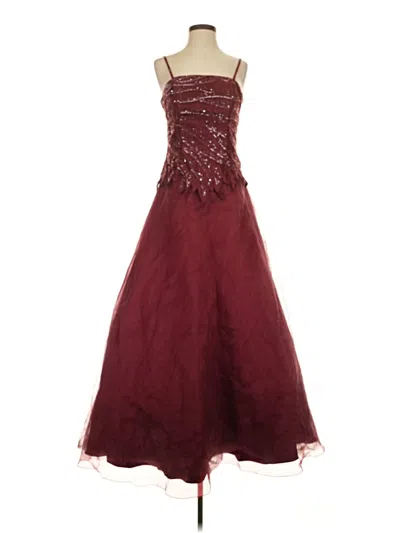 Pre-owned Assorted Brands Cocktail Dress In Burgundy