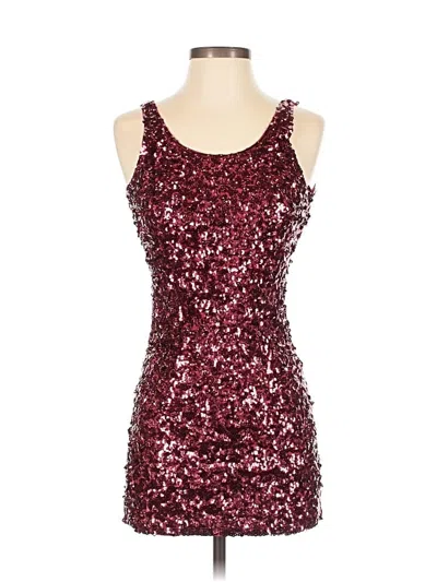 Pre-owned Assorted Brands Cocktail Dress In Burgundy