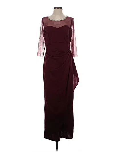 Pre-owned Assorted Brands Cocktail Dress In Burgundy