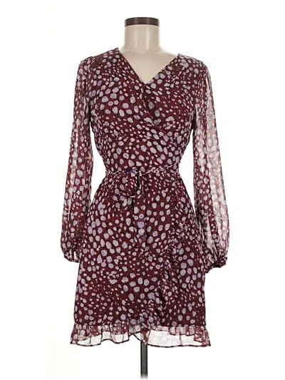 Pre-owned Assorted Brands Cocktail Dress In Burgundy