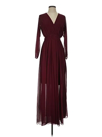 Pre-owned Assorted Brands Cocktail Dress In Burgundy