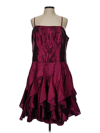 Pre-owned Assorted Brands Cocktail Dress In Burgundy
