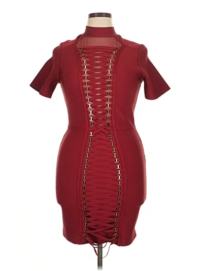 Pre-owned Assorted Brands Cocktail Dress In Burgundy