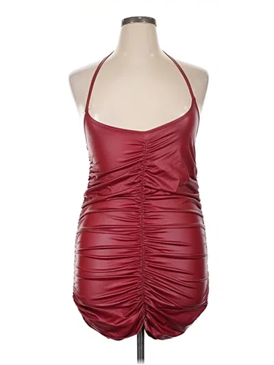 Pre-owned Assorted Brands Cocktail Dress In Burgundy