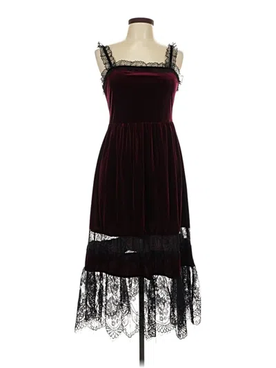 Pre-owned Assorted Brands Cocktail Dress In Burgundy