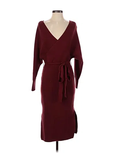 Pre-owned Assorted Brands Cocktail Dress In Burgundy